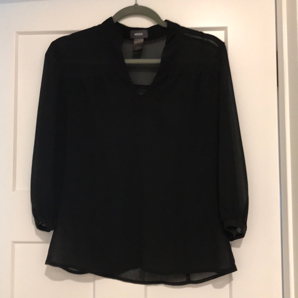 Sheer v-neck blouse